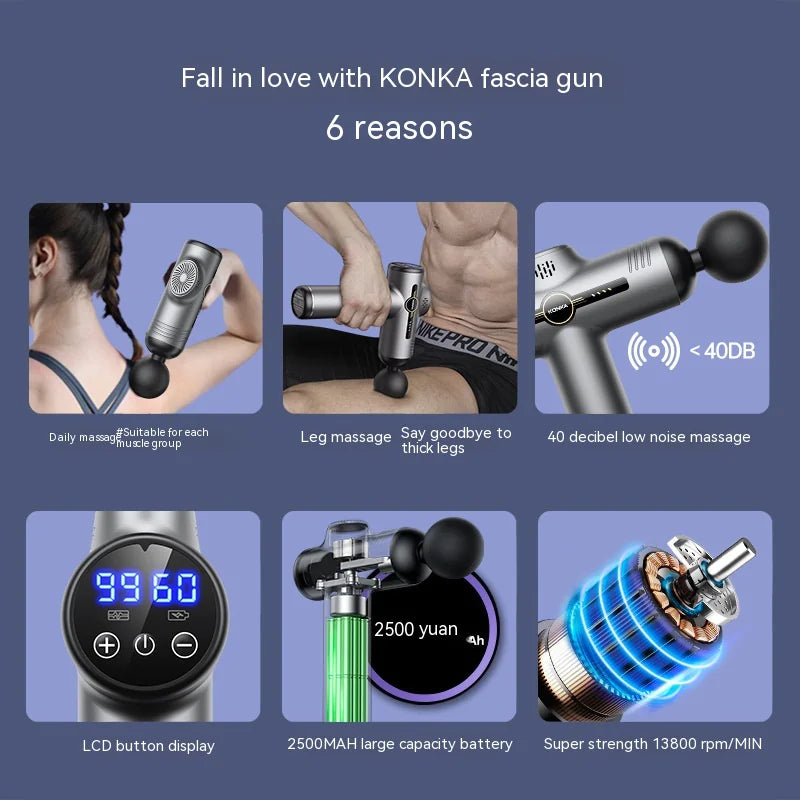 Portable Rechargeable Muscle Massage Gun – Multi-Gear Deep Tissue Massager